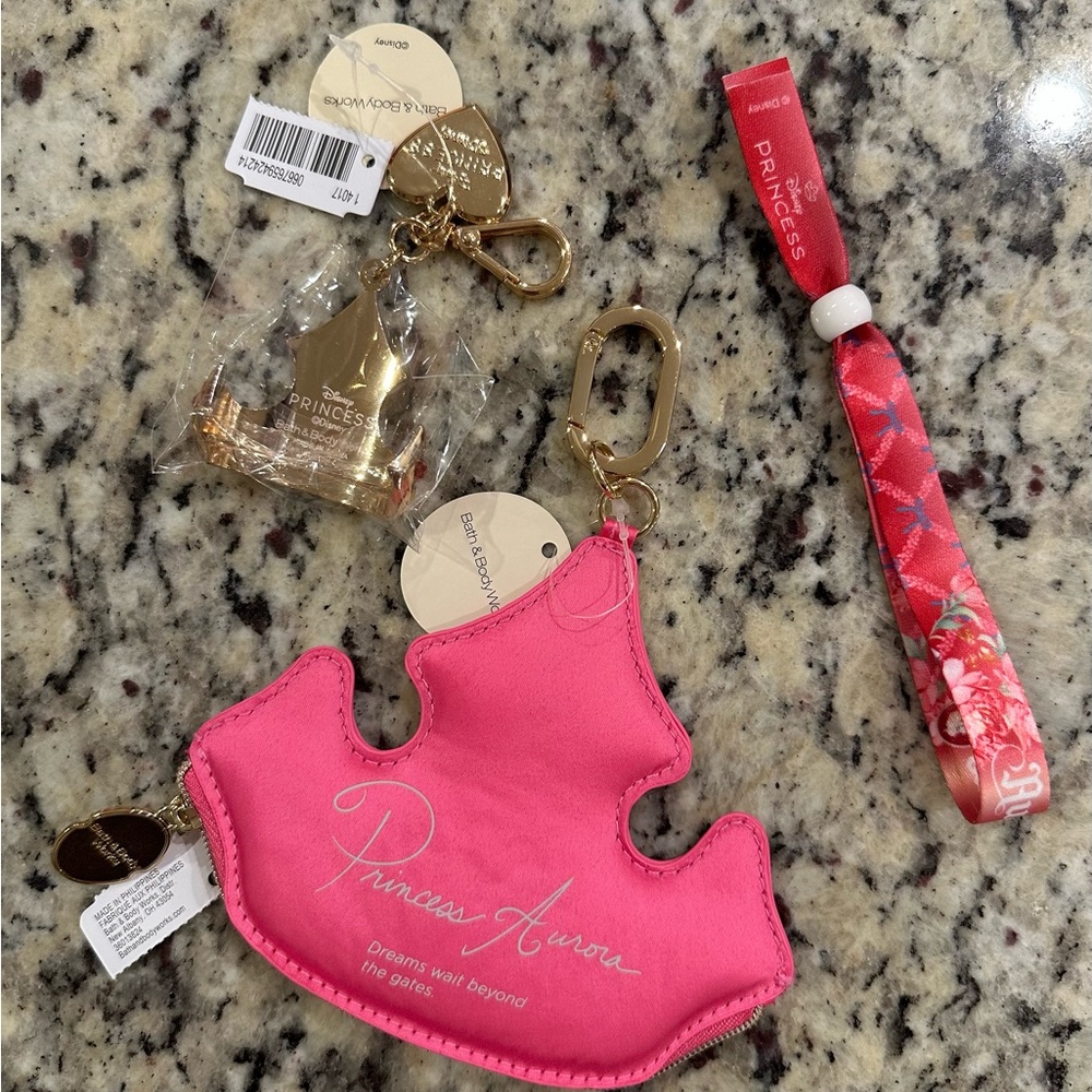 Bath & Body Works: Princess Aurora Coin Purse, Hand Sanitizer Clip, & Bracelet - Picture 3 of 5